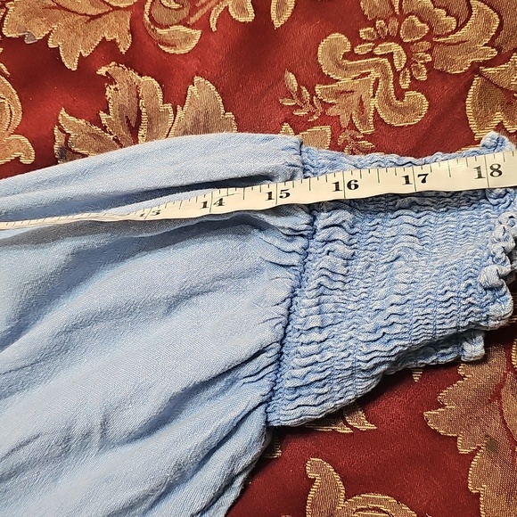 Free People String of Hearts Smocked V-neck Cut-out Button-Down Maxi Dre… - Picture 12 of 14